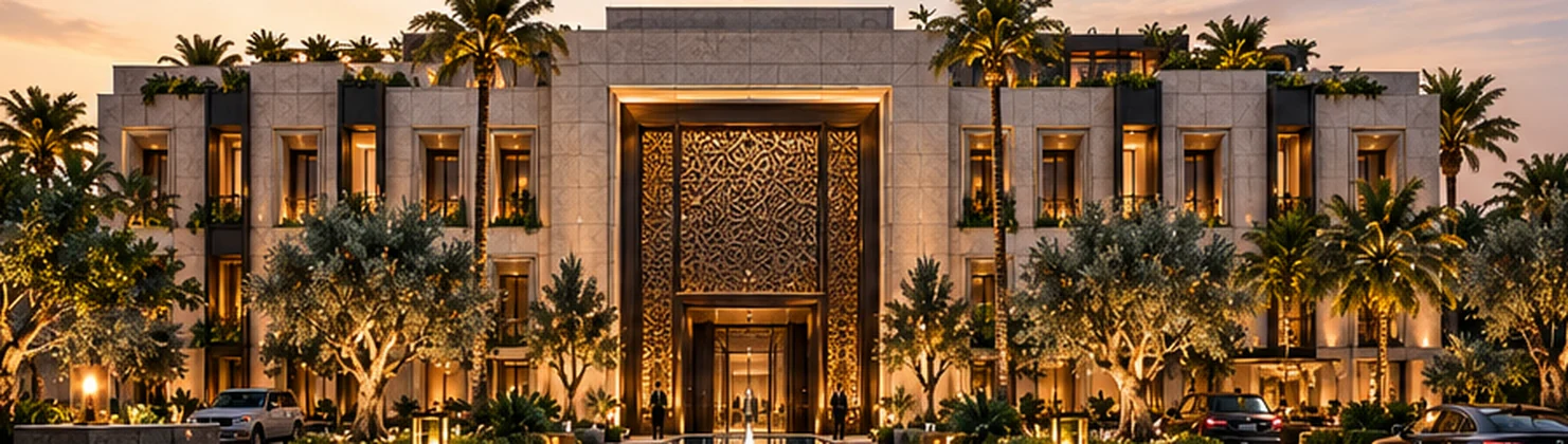 Rendu conceptuel de la façade principale du futur Sahara Privé House of Algeria
